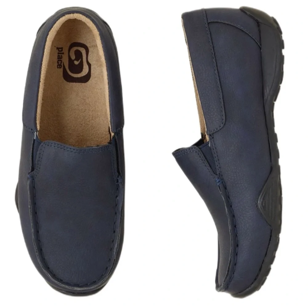 Boys Slip On Dress Shoes Navy